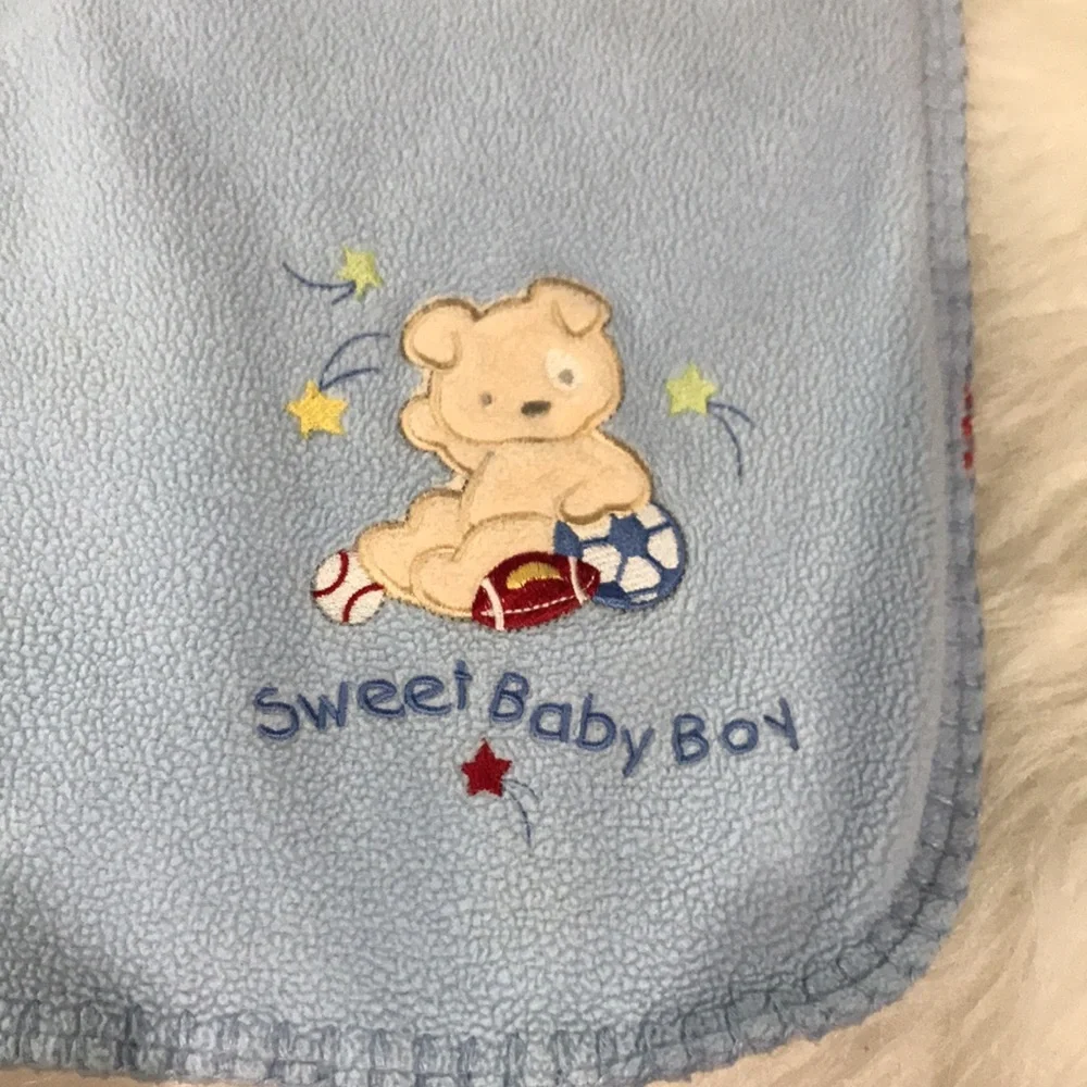 Baby Boy Blanket w/ Paw Prints